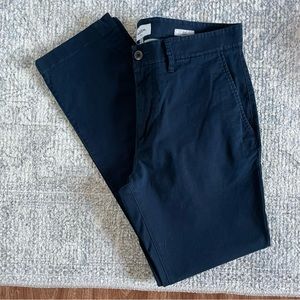 Dark navy blue 34x32 Slim chinos chino casual dress pants cotton spandex